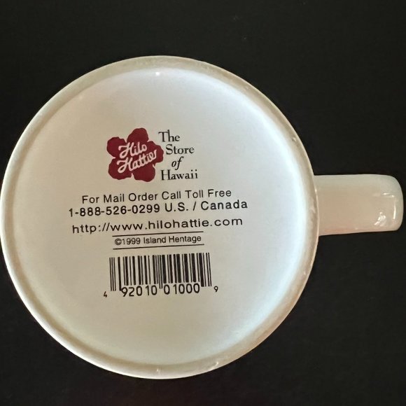 Set of 2 Vintage Hilo Hattie Mugs ~ Bird Of Paradise ~ Red Hibiscus - Picture 7 of 14